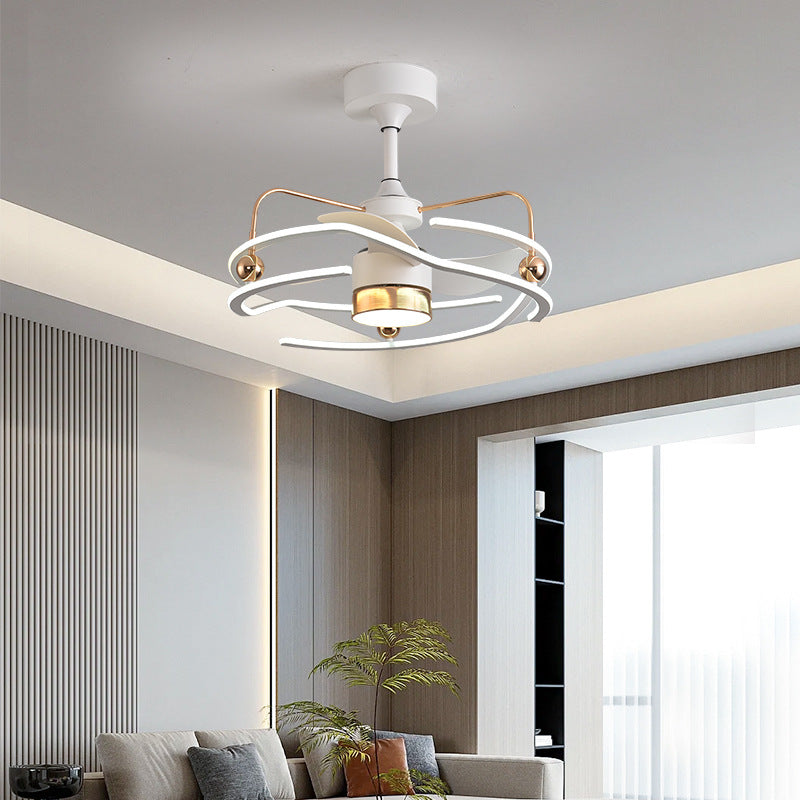 2025 New Fan Light Silent Ceiling Fan Light Restaurant Dining Room Bedroom Electric Fan Light Integrated Zhongshan Ceiling Fan Lighting