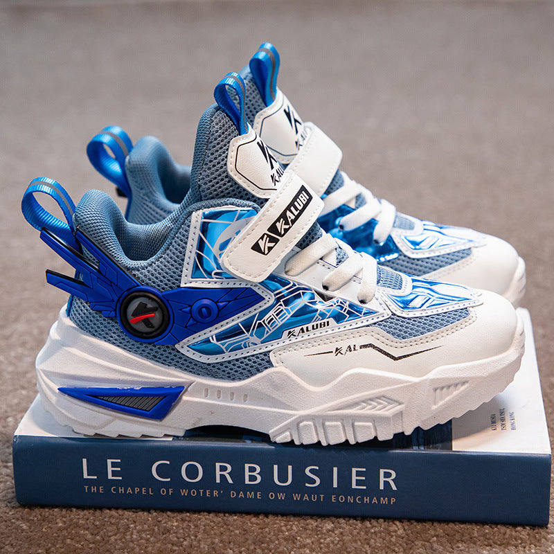 儿童运动鞋春秋休闲网面帅气小男孩软底跑步鞋百搭女童新款魔术贴