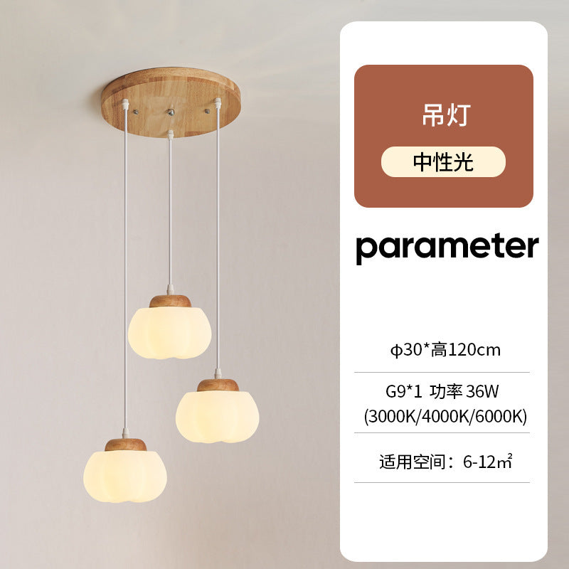 Log Cream Wind Restaurant Chandelier Bedroom Bedside Chandelier Creative Cotton Dining Table Bar Lighting Factory Direct Sales