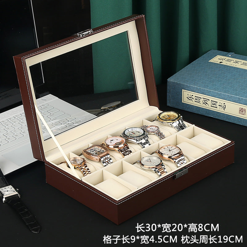 Leather watch box, watch storage box, watch display box, watch box, multiple watches, jewelry box, sunroof bracelet box.