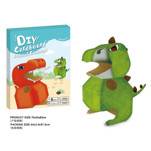 Cross-border export 3D paper three-dimensional puzzle dinosaur animal doll children's DIY performance dress up cute clothes toys