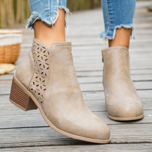 autumn new arrival: plus size chunky heel ankle boots for women, sizes 36-43. price difference: $0.67. available for  and  dropshipping