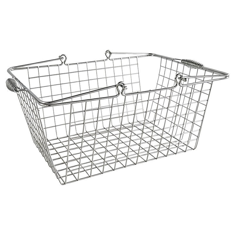 Ins style metal shopping basket iron basket storage basket hand basket desktop miscellaneous storage basket storage basket