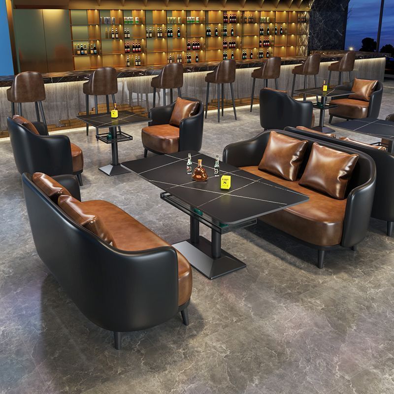 Bar booth sofa cafe western restaurant clear bar table music dining bar bistro dining table and chair combination cp