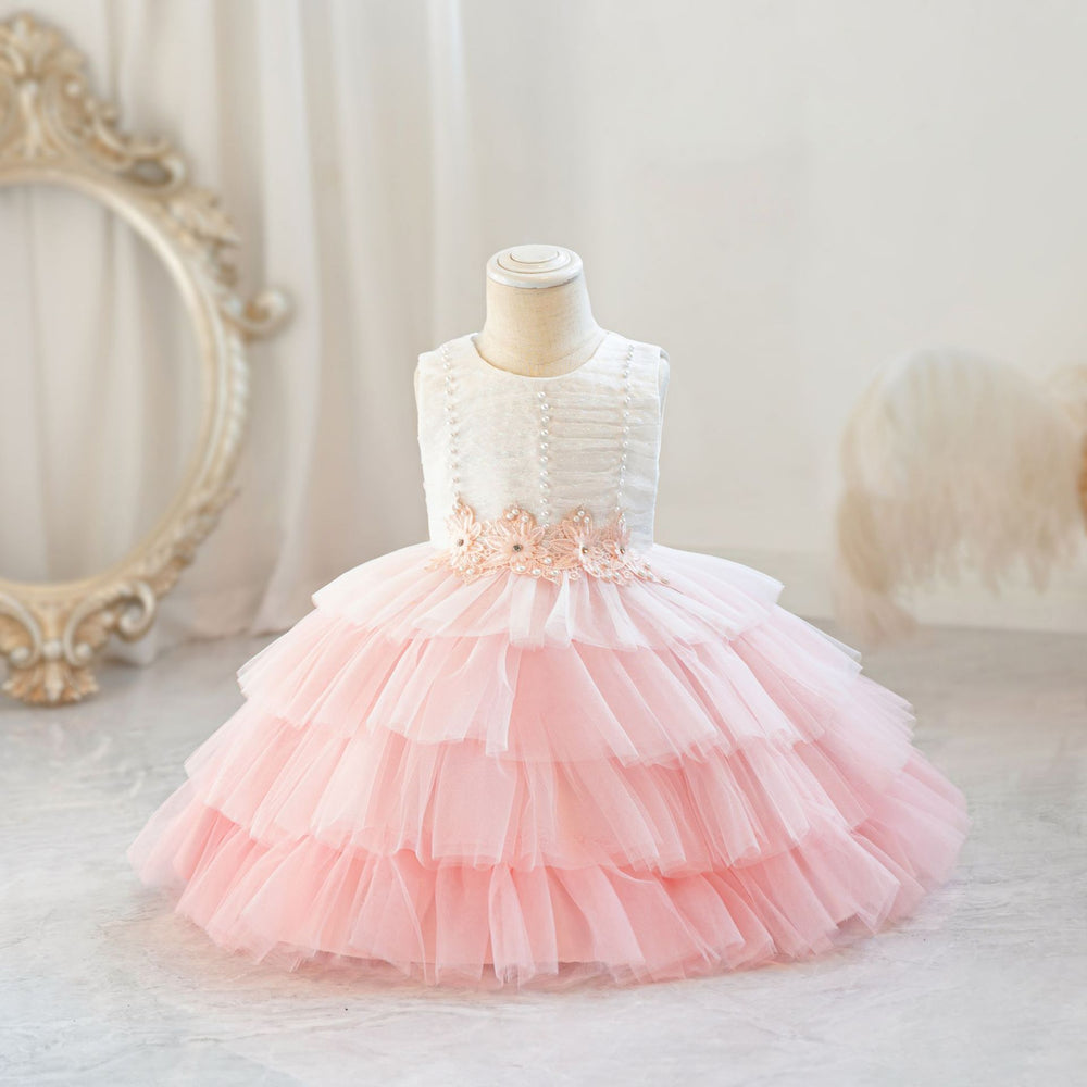 Ready-to-ship new children's formal dress, tulle princess gown, baby girl's first birthday banquet dress, flower girl dress