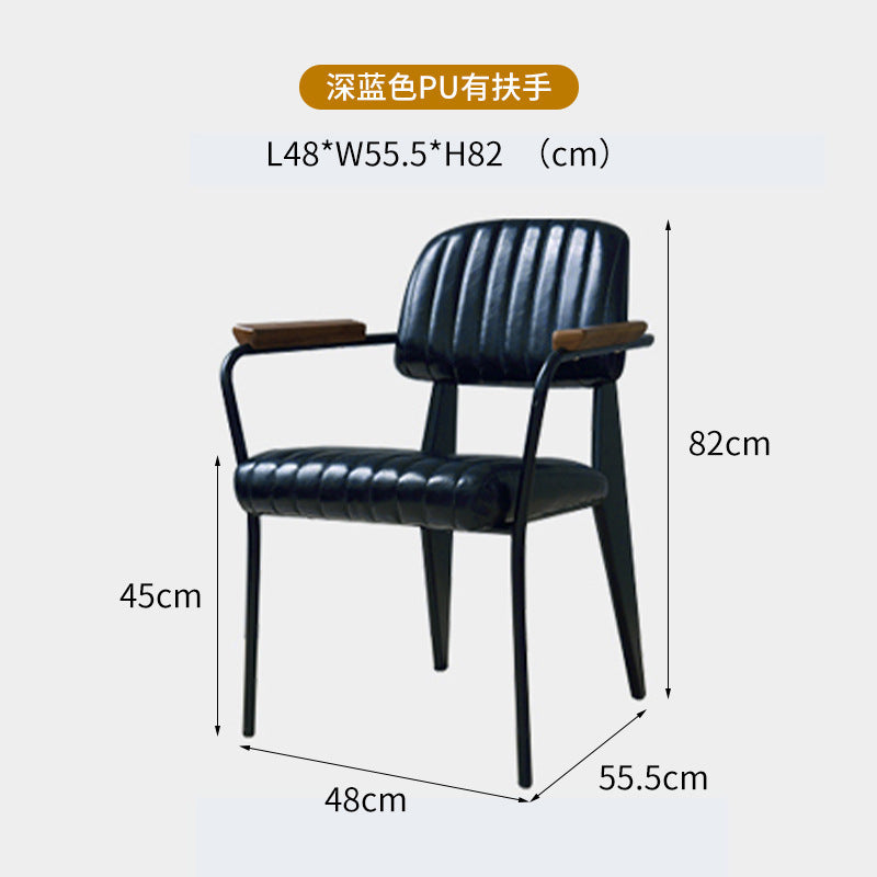 American industrial style restaurant wrought iron dining chair retro cafe casual armrest chair barbecue hot pot shop leather chair