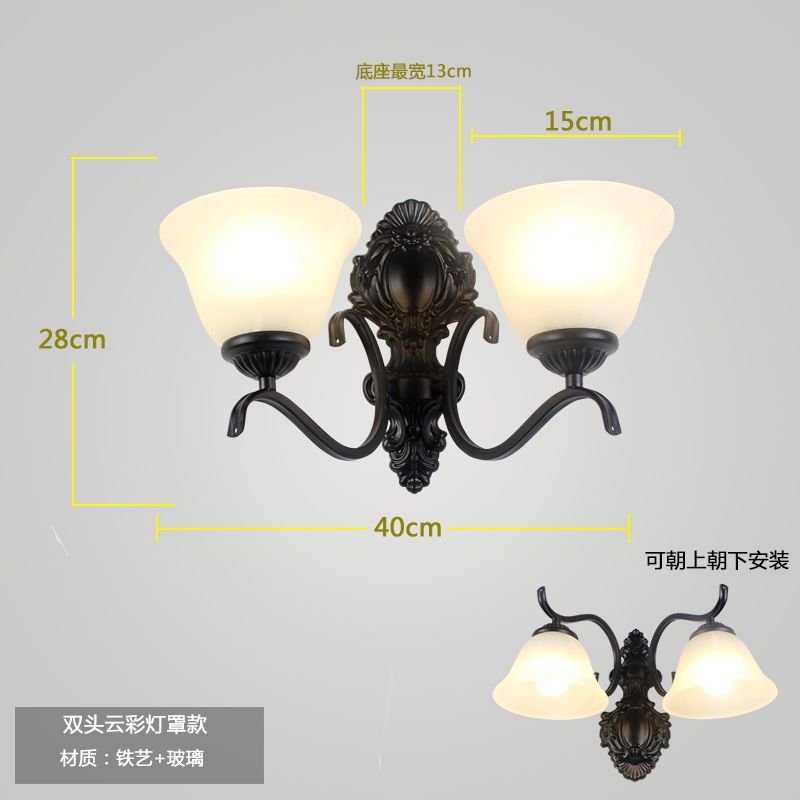 American casual wall lamp single head bedside lamp bedroom lighting living room background wall scandinavian lighting aisle corridor iron art