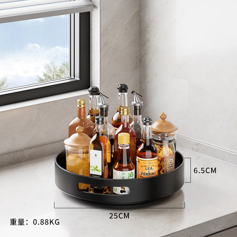 Stainless steel seasoning rack 360 ° rotation convenient rack countertop thickened stainless steel double-layer multi-functional storage