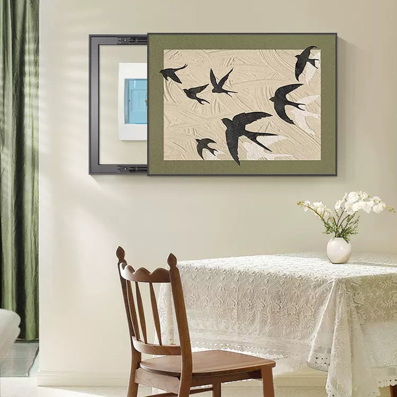 French medieval style meter box decorative painting niche art switch box decoration blocking retro distribution box hanging painting