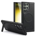 Crystal shield leather case for samsung s25 edge premium leather magnetic phone case s24ultra invisible stand