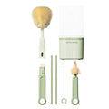 Multifunctional straight-handle silicone bottle brush set - portable nipple brush, baby bottle brush, water bottle brush, and cup cleaning brush set