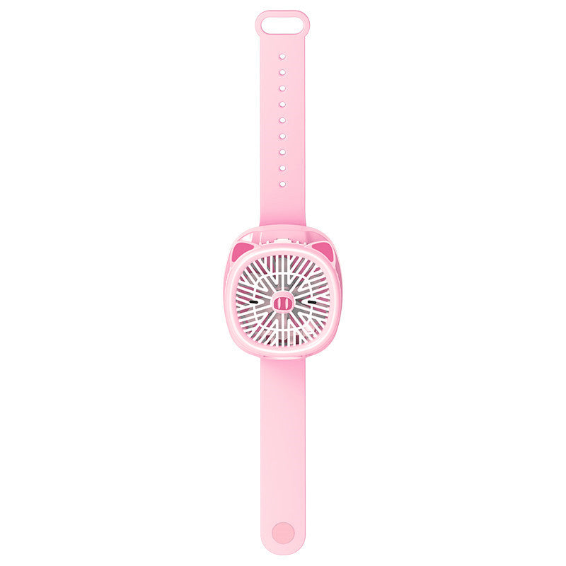 Children's day gift watch fan - mini usb rechargeable portable silent wrist fan for students