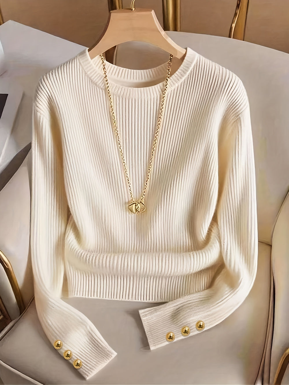 Ready-to-ship  fashion women's new cross-border european and american knitted long-sleeve t-shirt