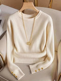 Ready-to-ship  fashion women's new cross-border european and american knitted long-sleeve t-shirt