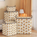 New teddy bear storage bag - collapsible fabric organizer for clothes, quilts, and toys - closet storage box
