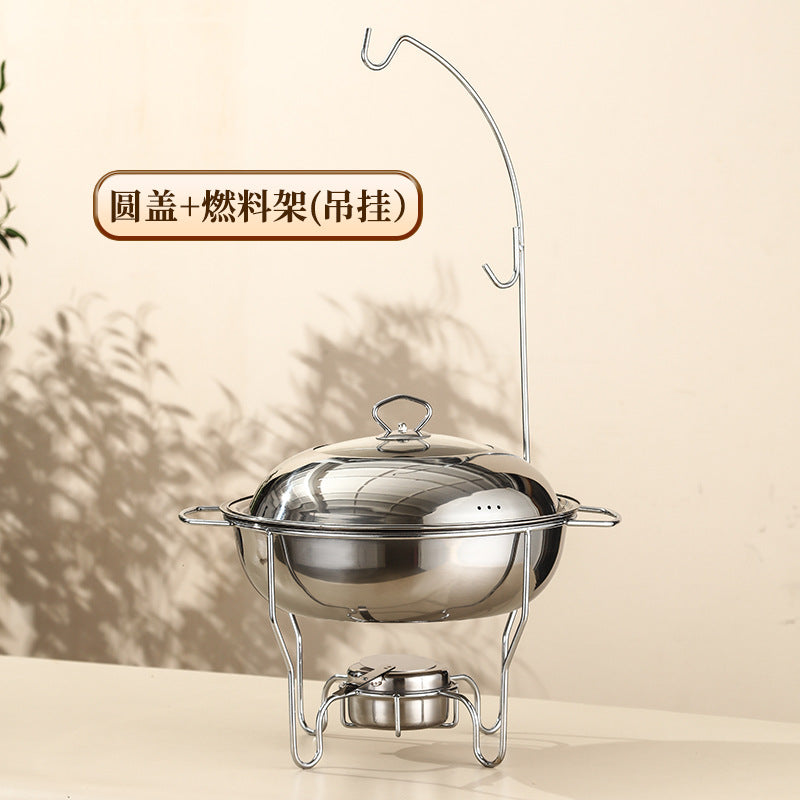 Thickened buffet stove cross-border hot-selling stainless steel round insulation stove restaurant commercial heated buffet stove