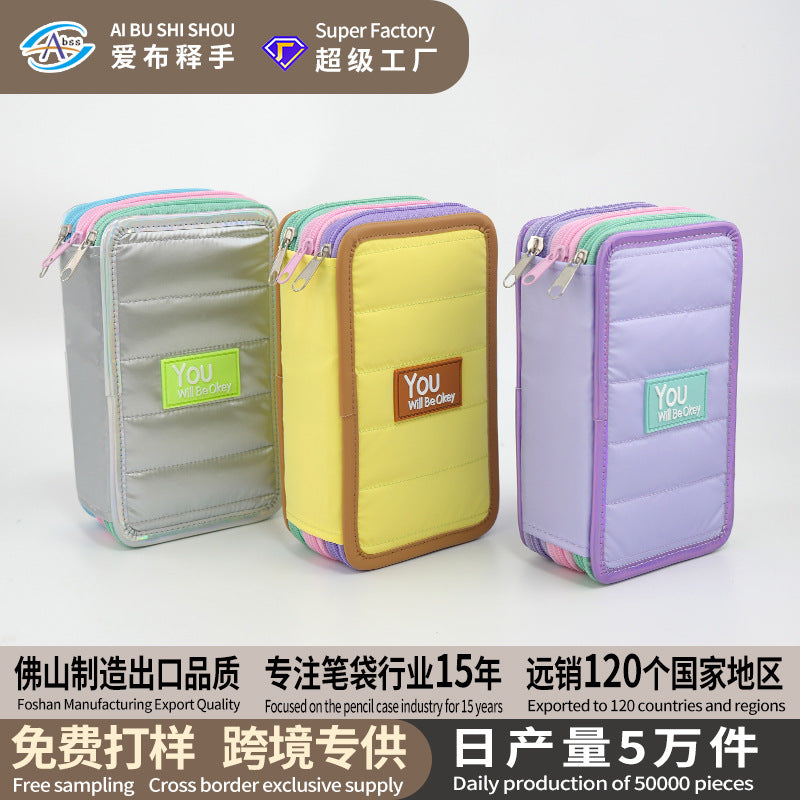 New large-capacity painting pencil storage bag, primary school student art pen stationery box,  simple painting pencil bag