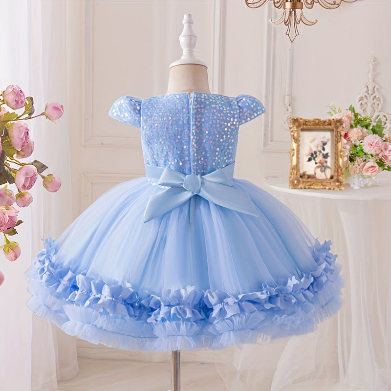 New arrival cross-border kids performance dress lace princess skirt festival tutu skirt gauze skirt first birthday dress performance costume