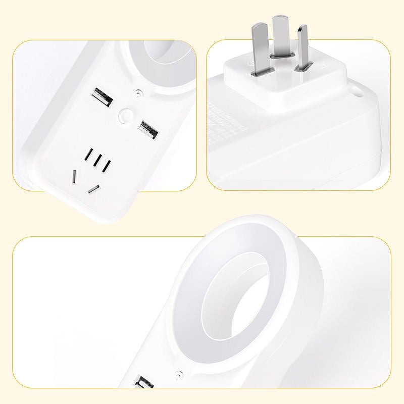 Smart voice-activated socket night light - sound control sensor lamp, perfect for student dorms, soft light sleep aid, home bedside lamp