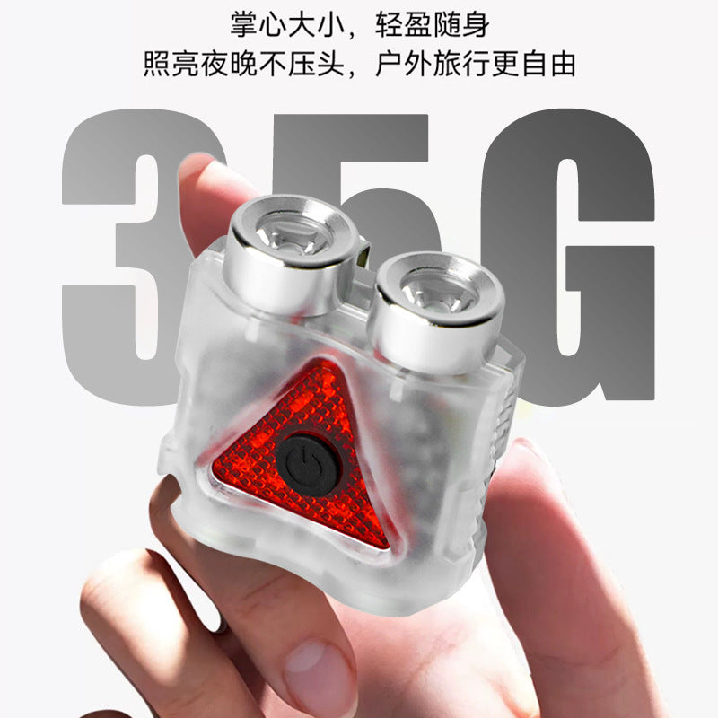 Cross-border keychain light, cap clip light USB charging, waterproof work, emergency light, outdoor portable warning light, small flashlight