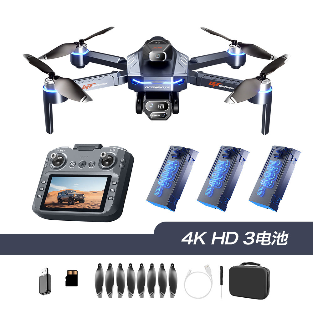 Gt8 drone 4.3inch - large screen remote control hd aerial photography, battery level display, brushless motor, long endurance, obstacle avoidance remote control aircraft