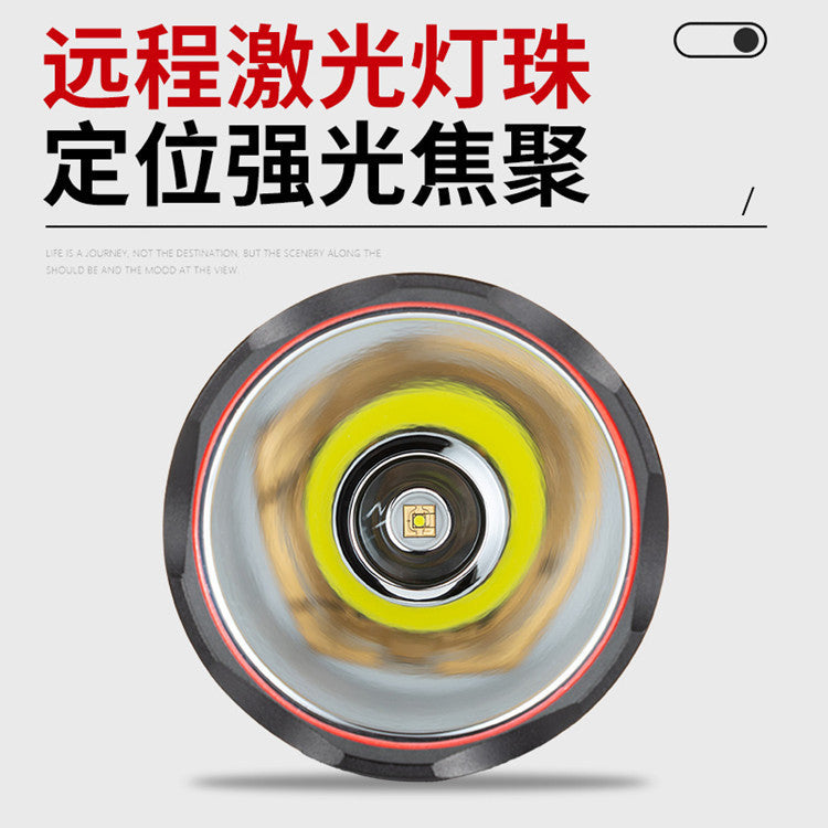 Cross-border new white laser highlight flashlight Type-C charging high-power fixed focus long-distance strong light flashlight