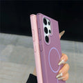 Suitable for samsung s26ultra soft fine ring magnetic phone case s25plus skin-feeling magnetic anti-fall protective case