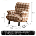 Blue and yellow checkered sofa chair