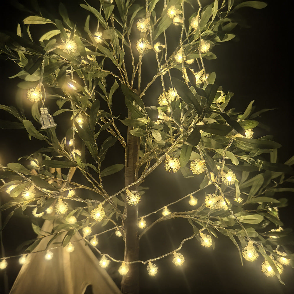 LED hairball small colorful lights flashing Christmas wedding bedroom decorative light string dandelion solar light string