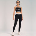 Fashion cross-border sports yoga suit two-piece set naked double-sided brushed outdoor running fitness sling yoga clothes