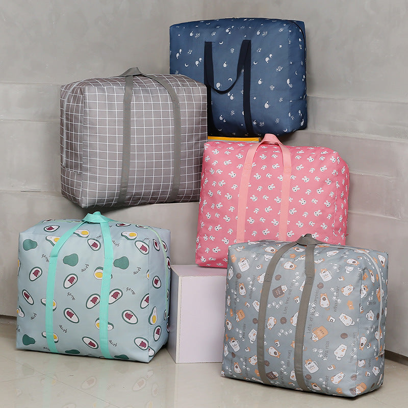 Oxford cloth quilt bag, clothes storage bag, student moving duffel bag with zipper, dust-proof packing bag wholesale.