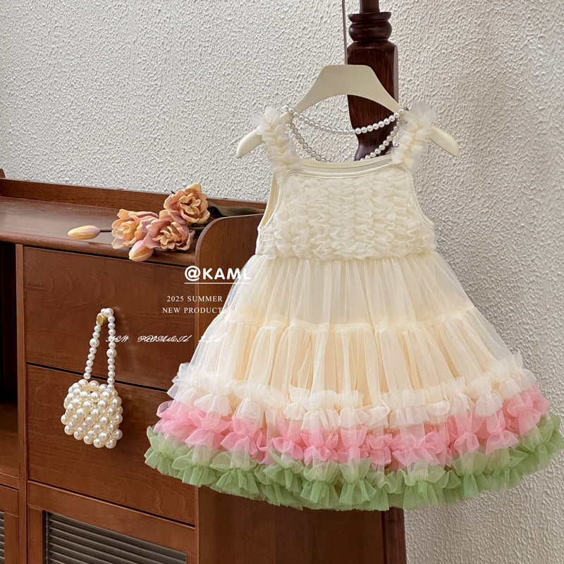 Girls' dress  summer new arrival: ultra-fairy tutu dress, little girl's princess gown