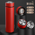Smart temperature display stainless steel insulated tumbler - vacuum 304 business straight cup - temperature display water bottle - men's tea and water separation cup