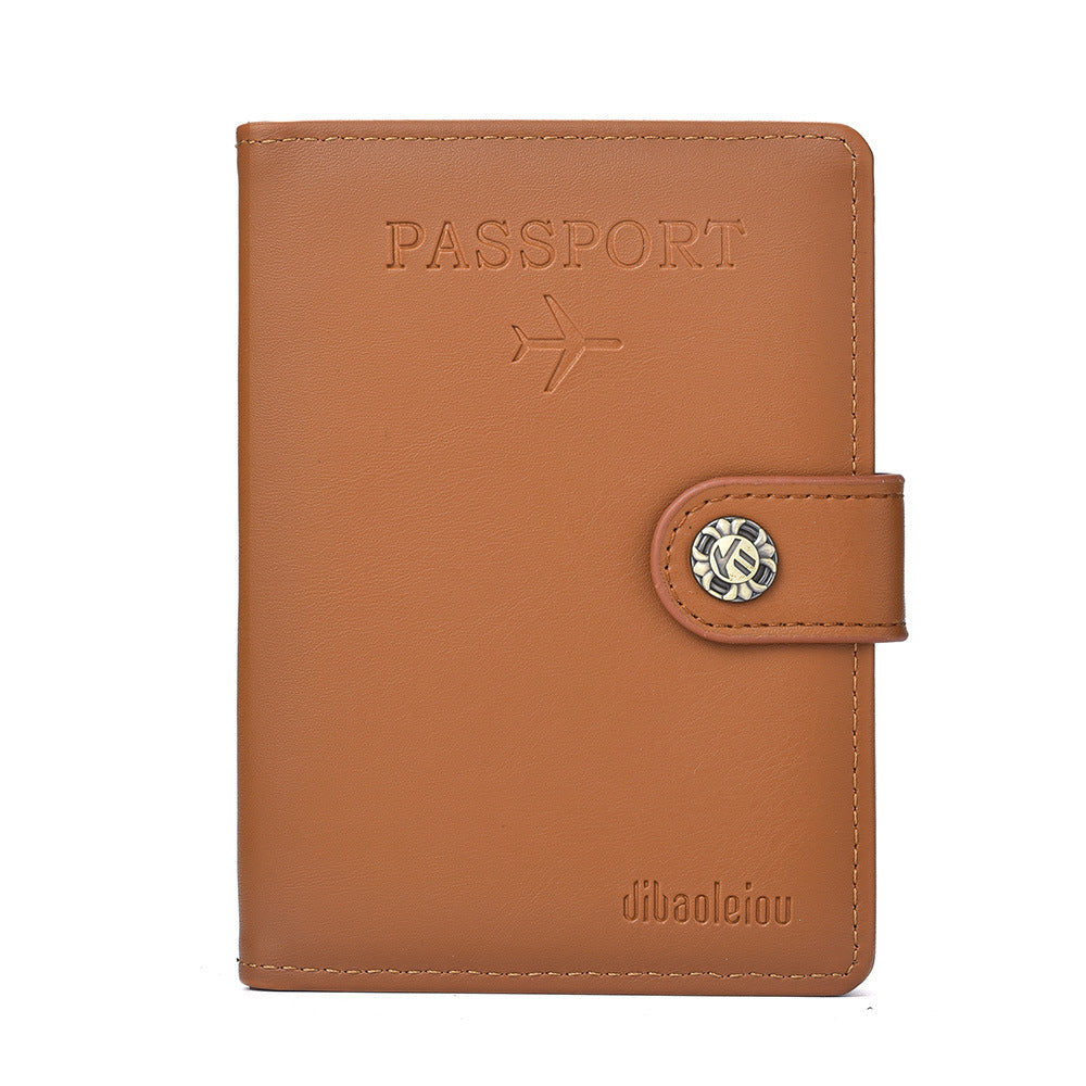 New Fashion Buckle Boarding Pu Leather ID Bag Aircraft Travel Passport Book Protective Case Multifunctional Passport Bag