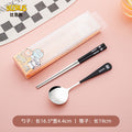Cartoon 304 stainless steel chopsticks and spoon set - kids' dinnerware with original beerus collaboration design - wholesale