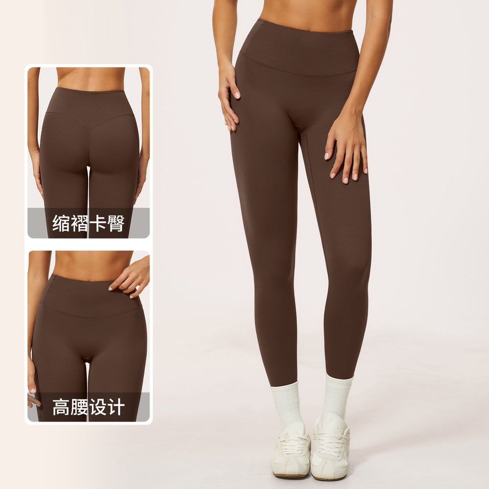 European and american style running naked feel quick-dry fitness leggings breathable outerwear tight workout pants high waist butt lifting yoga pants women's 8047
