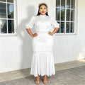 spring/summer new arrival:  cross-border chiffon patchwork dress - plus size african women's long dress