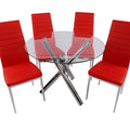 Tempered glass dining table - modern luxury design, perfect for home or business use. includes dining table and chair set