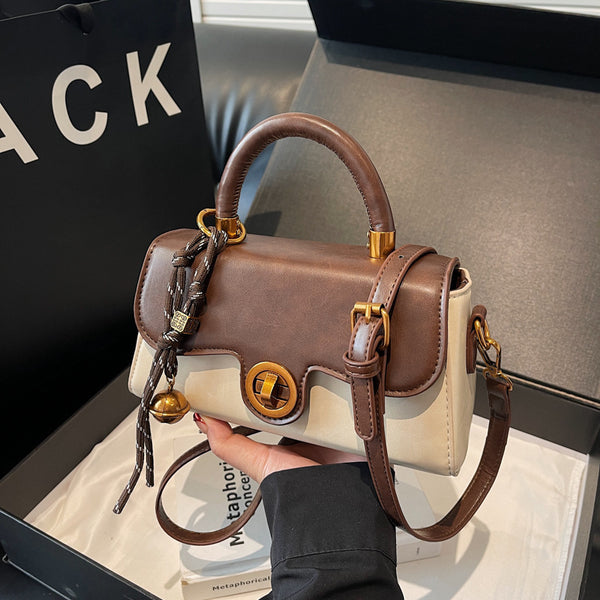 High-end fashion handbag women's 2025 new autumn and winter retro casual small square bag niche design shoulder bag