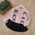Dropshipping children's knit cardigan & sweater set -  autumn new arrivals - girls' two-piece sweater outfit