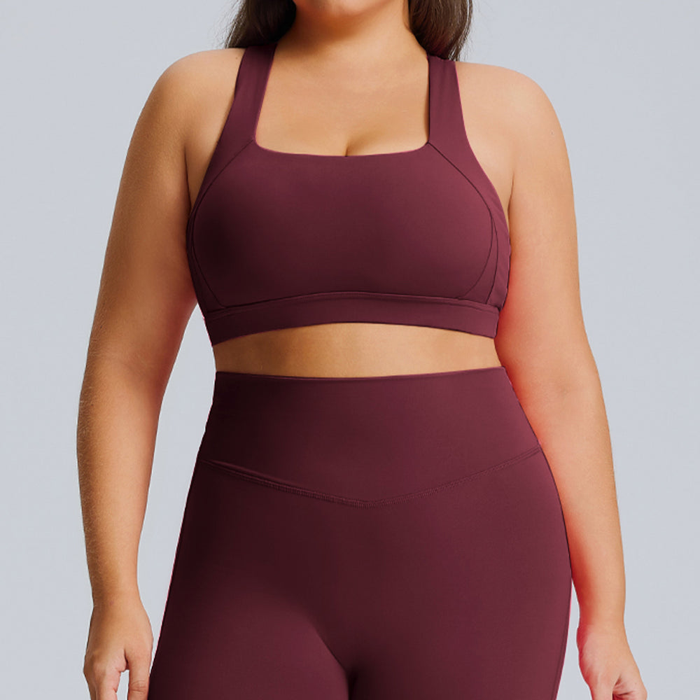 new plus size sports bra - push-up, shockproof, women's activewear bra for outdoor running, fitness, and yoga