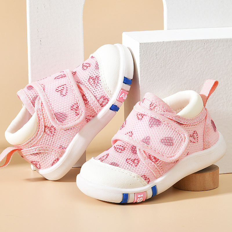 Baby sandals for boys, summer first walker shoes, 0-1-2 years old infant anti-slip soft sole mesh shoes for babies and toddlers, baby girl shoes