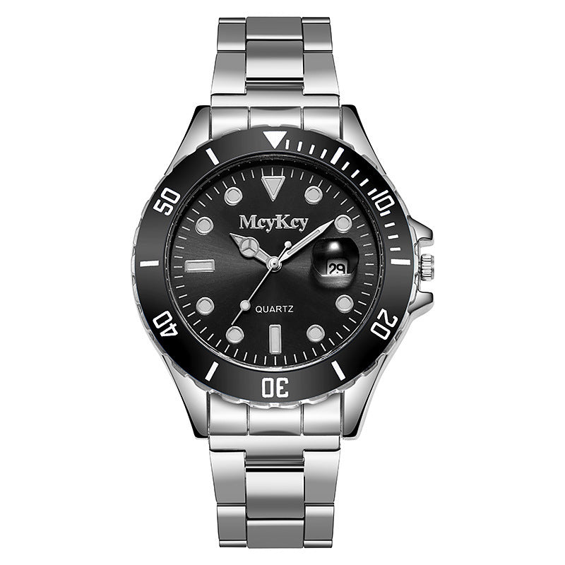 Douyin traffic live broadcast men water ghost quartz wrist watch student business men's watch calendar steel band watch large dial