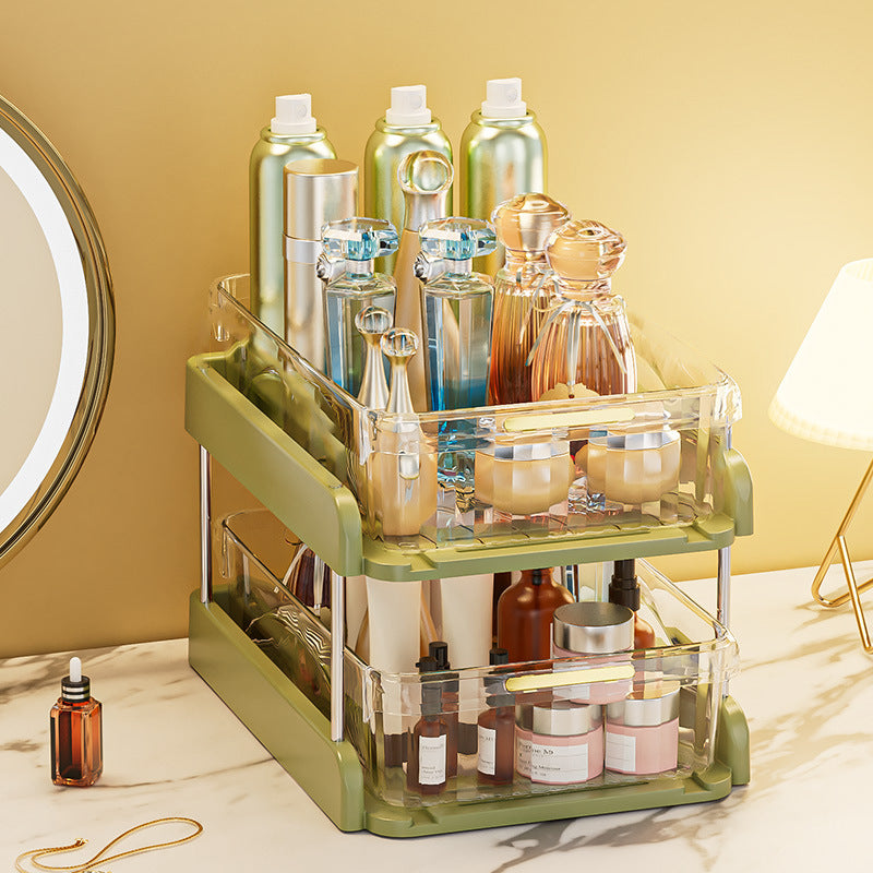 Pull-out desktop storage box, snacks, sundries, layered shelves, cosmetics, dresser, premium storage box