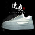 Men's spring 2025 new breathable white sneakers, athletic casual shoes, trendy men's brand, niche anti-slip wear-resistant skate shoes