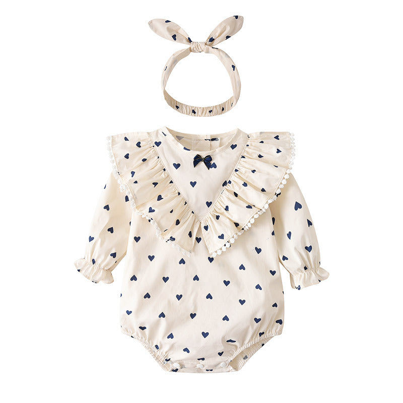 Baby newborn category a spring & autumn baby onesie long sleeve triangle swaddle bodysuit baby ins crawling suit new pure cotton