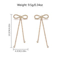 Wholesale new arrival cross-border bowknot rhinestone jewelry exaggerated fashion tassel light luxury earrings alloy stud earrings for women