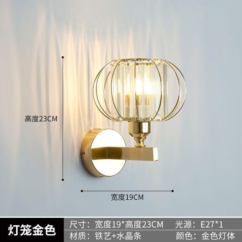 Hotel light luxury crystal bedside wall lamp  new internet celebrity corridor aisle bedroom entrance wall background wall lamp