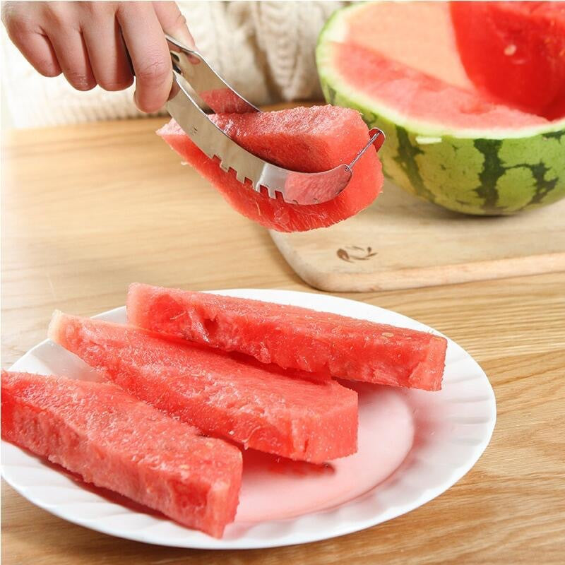 New stainless steel watermelon slicer - creative home watermelon cutting tool for scooping out flesh and fruits