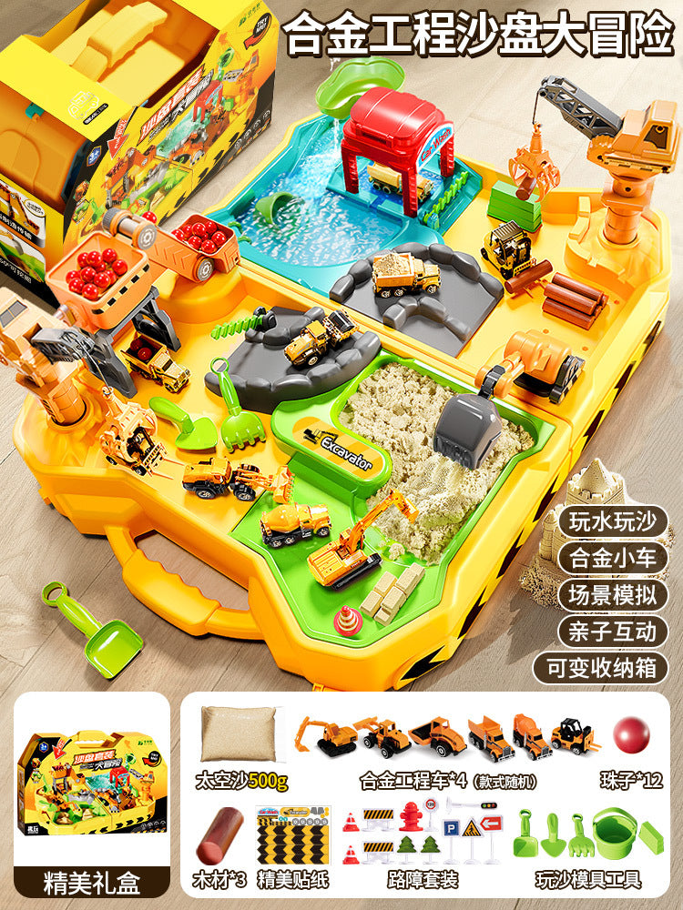 New children's construction vehicle sand table - authentic fire rescue adventure, puzzle game, boy's parent-child toy, birthday gift